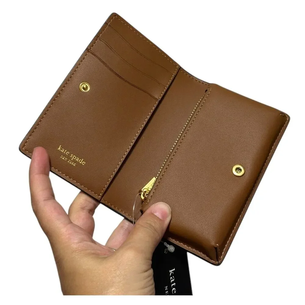 Kate Spade Katy Small Bifold Snap Wallet in Allspice Cake
